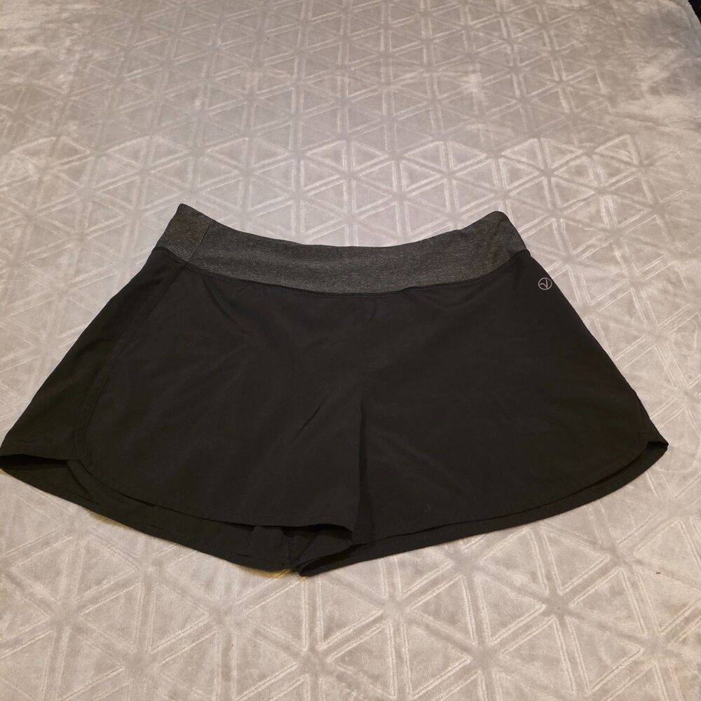 Vogo Athletica Plus Size XL Black Stretch Athletic Shorts Activewear Polyester